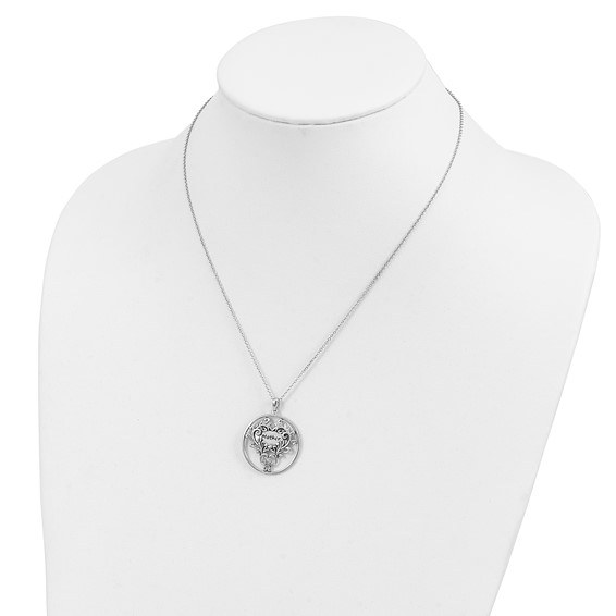 Sentimental Expressions Sterling Silver Rhodium-plated Antiqued Mother 18in. Necklace