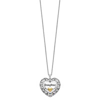 Sentimental Expressions Sterling Silver Gold-plated Antiqued Daughter Necklace, 18" view 2