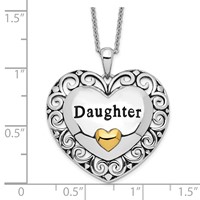 Sentimental Expressions Sterling Silver Gold-plated Antiqued Daughter Necklace, 18" view 4