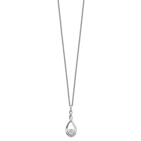 Sentimental Expressions Sterling Silver Rhodium-plated CZ Love You Forever Necklace, 18" view 2