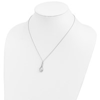 Sentimental Expressions Sterling Silver Rhodium-plated CZ Love You Forever Necklace, 18" view 5