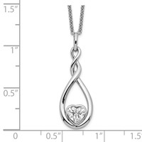 Sentimental Expressions Sterling Silver Rhodium-plated CZ Love You Forever Necklace, 18" view 4