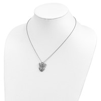 Sentimental Expressions Sterling Silver Rhodium-plated CZ Antiqued Angel, Heavenly Angel Necklace, 18" view 5