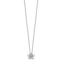 Sentimental Expressions Sterling Silver Rhodium-plated CZ Be a Blessing Necklace with 2in Ext, 14" view 2