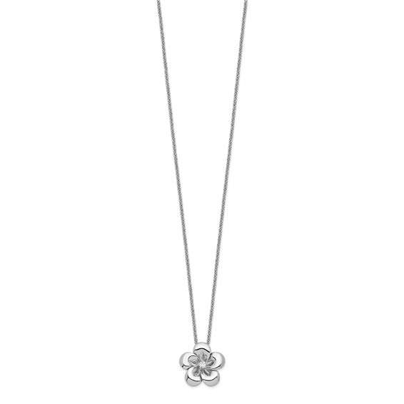 Sentimental Expressions Sterling Silver Rhodium-plated CZ Be A Blessing 14in. Necklace with 2in. ext