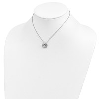 Sentimental Expressions Sterling Silver Rhodium-plated CZ Be a Blessing Necklace with 2in Ext, 14" view 5