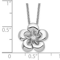 Sentimental Expressions Sterling Silver Rhodium-plated CZ Be a Blessing Necklace with 2in Ext, 14" view 4