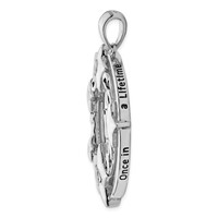 Sentimental Expressions Sterling Silver Rhodium-plated CZ Antiqued Once in a Lifetime Necklace, 18" view 2