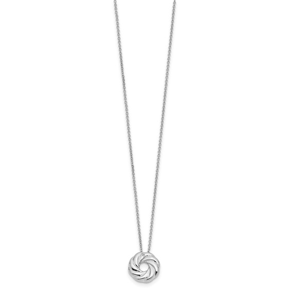 Sentimental Expressions Sterling Silver Rhodium-plated CZ Sparkle and Shine 14in. Necklace with 2in. ext