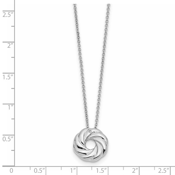 Sentimental Expressions Sterling Silver Rhodium-plated CZ Sparkle and Shine 14in. Necklace with 2in. ext