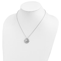 Sentimental Expressions Sterling Silver Rhodium-plated CZ Antiqued You Are My Sunshine Necklace, 18" view 5