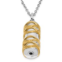 Sentimental Expressions Sterling Silver Rhodium-plated Cylinder Gold-plated Accent Ash Holder Necklace - 18in view 4