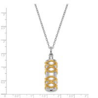 Sentimental Expressions Sterling Silver Rhodium-plated Cylinder Gold-plated Accent Ash Holder Necklace - 18in view 5