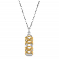 Sentimental Expressions Sterling Silver Rhodium-plated Cylinder Gold-plated Accent Ash Holder Necklace - 18in view 1