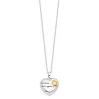 Sentimental Expressions Sterling Silver Rhodium-plated Antiqued Gold-tone Accent Until We Meet Again Heart Ash Holder Necklace, 18" view 2