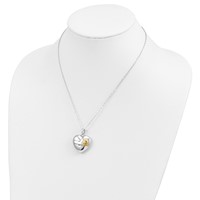 Sentimental Expressions Sterling Silver Rhodium-plated Antiqued Gold-tone Accent Until We Meet Again Heart Ash Holder Necklace, 18" view 4