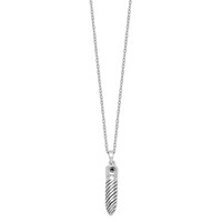 Sentimental Expressions Sterling Silver Rhodium-plated Antiqued Lined Bullet Ash Holder Necklace, 18" view 3