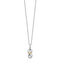 Sentimental Expressions Sterling Silver Rhodium-plated Gold-tone Heart Accent Infinite Love Ash Holder 18 Inch Necklace view 2