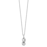 Sentimental Expressions Sterling Silver Rhodium-plated Gold-tone Heart Accent Infinite Love Ash Holder 18 Inch Necklace view 3
