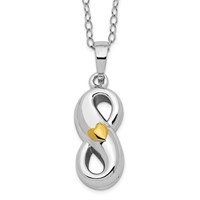 Sentimental Expressions Sterling Silver Rhodium-plated Gold-tone Heart Accent Infinite Love Ash Holder 18 Inch Necklace view 1