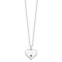 Sentimental Expressions Sterling Silver Rhodium-plated Antiqued Black Paw in Heart Ash Holder Necklace - 18in view 3