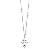 Sentimental Expressions Sterling Silver Rhodium-plated Matted Cross Ash Holder Necklace - 18in view 4