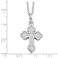 Sentimental Expressions Sterling Silver Rhodium-plated Matted Cross Ash Holder Necklace - 18in view 5