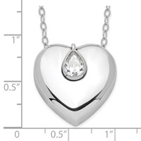 Sentimental Expressions Sterling Silver Rhodium-plated CZ Missing You Ash Holder Necklace, 18" view 5