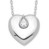 Sentimental Expressions Sterling Silver Rhodium-plated CZ Missing You Ash Holder Necklace, 18" view 1