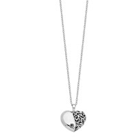 Sentimental Expressions Sterling Silver Rhodium-plated Antiqued One More Day Heart Shape Necklace with Butterfly Ash Holder, 18" view 3