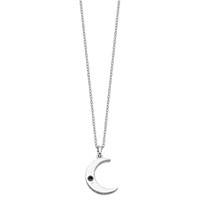Sentimental Expressions Sterling Silver Rhodium-plated Antiqued Quarter Moon Ash Holder Necklace, 18" view 3