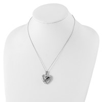 Sentimental Expressions Sterling Silver CZ Bandaged Heart Ash Holder Necklace, 18" view 5