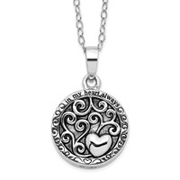 Sentimental Expressions Sterling Silver Antiqued in My Heart Ash Holder Necklace, 18" view 1