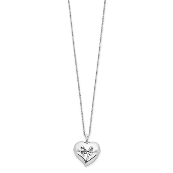 Sentimental Expressions Sterling Silver Rhodium-plated Antiqued Tie The Knot 18in. Necklace