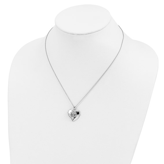 Sentimental Expressions Sterling Silver Rhodium-plated Antiqued Tie The Knot 18in. Necklace