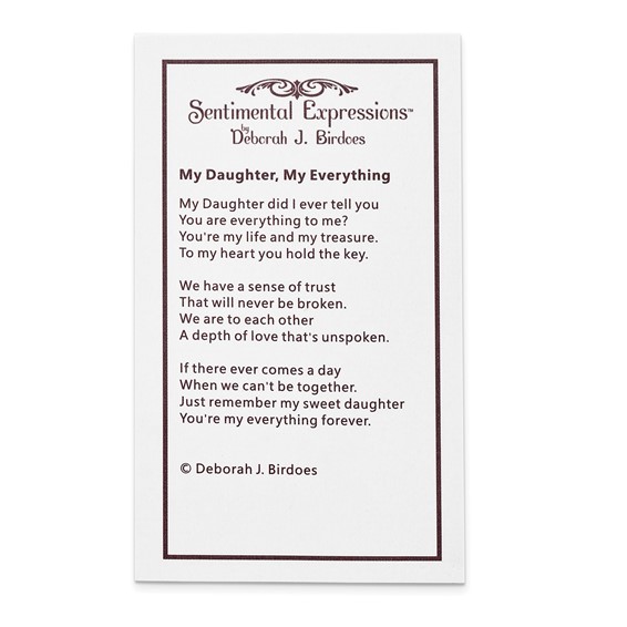 Sentimental Expressions Sterling Silver Rhodium-plated CZ and Pink Quartz Heart My Daughter 18in Necklace