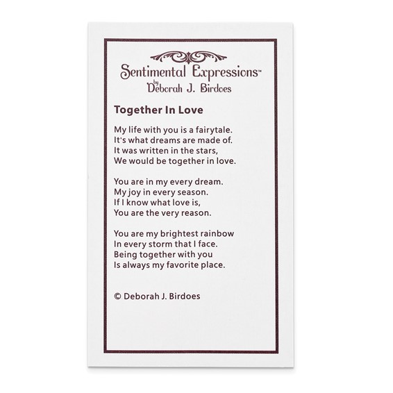 Sentimental Expressions Sterling Silver Rhodium-plated CZ Together In Love 18in Necklace