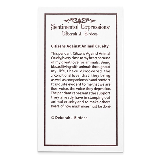 Sentimental Expressions Sterling Silver Rhodium-plated Antiqued Citizens Against Animal Cruelty 22in Necklace