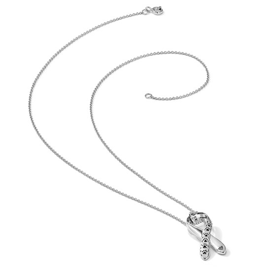 Sentimental Expressions Sterling Silver Rhodium-plated Antiqued Citizens Against Animal Cruelty 22in Necklace