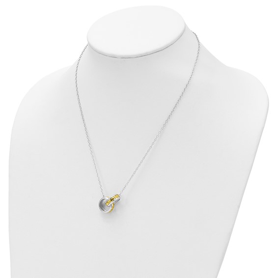 Sentimental Expressions Sterling Silver Gold-tone Always Together 18in Necklace