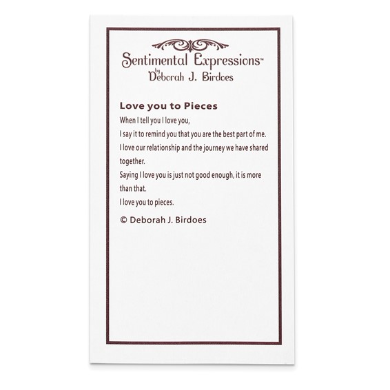 Sentimental Expressions Sterling Silver Rhodium-plated CZ Antiqued Love You To Pieces 18in Necklace