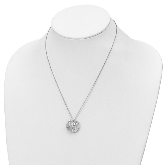 Sentimental Expressions Sterling Silver Rhodium-plated CZ Through The Years Swirl Circle 18in Necklace