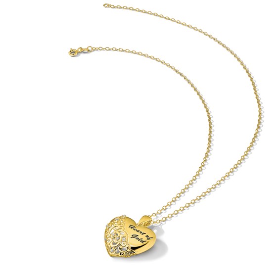 Sentimental Expressions Sterling Silver Gold-tone CZ Heart of Gold 18in Necklace