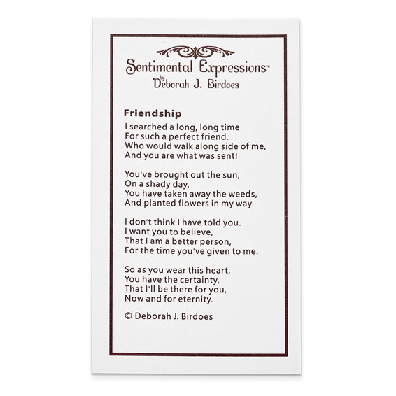 Sentimental Expressions Sterling Silver Rhodium-plated CZ Friendship Heart 18in Necklace