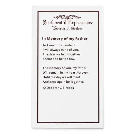 Sentimental Expressions Sterling Silver Rhodium-plated Blue and Clear CZ In Memory of My Father 18in Necklace