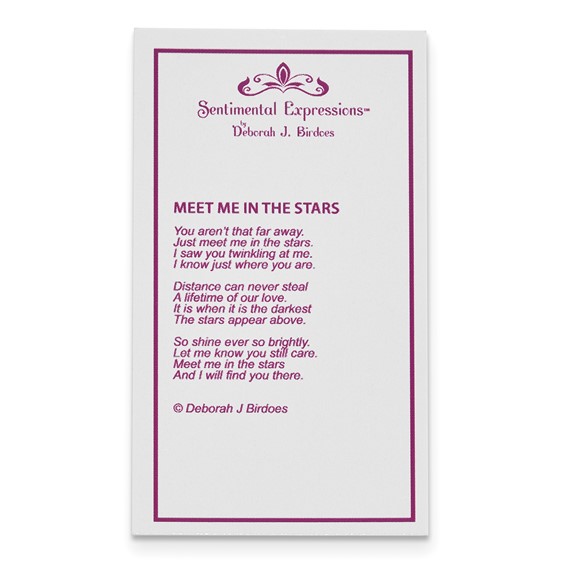 Sentimental Expressions Sterling Silver Rhodium-plated Antiqued Meet Me In The Stars 18 Inch Ash Holder Necklace