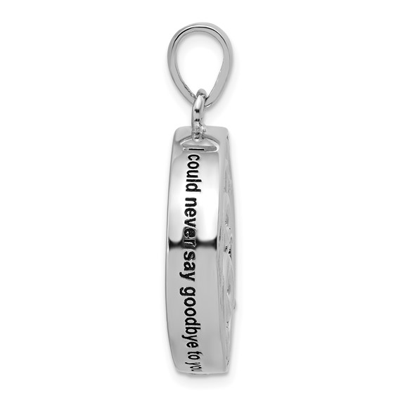 Sentimental Expressions Sterling Silver Rhodium-plated Antiqued Goodnight Ash Holder 18 Inch Necklace