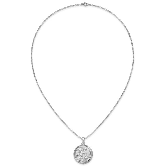 Sentimental Expressions Sterling Silver Rhodium-plated Antiqued Goodnight Ash Holder 18 Inch Necklace