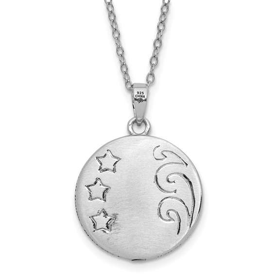 Sentimental Expressions Sterling Silver Rhodium-plated Antiqued Goodnight Ash Holder 18 Inch Necklace