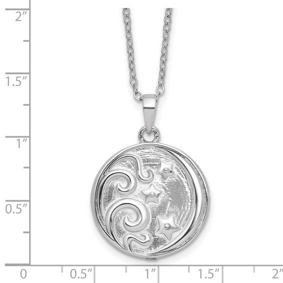 Sentimental Expressions Sterling Silver Rhodium-plated Antiqued Goodnight Ash Holder 18 Inch Necklace
